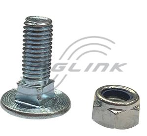 M12 x 35 Coach Bolt and Nyloc Nut Zinc