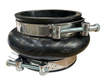 Rubber Anti-Vibration Joint with Stainless Steel Clamps. 150mm.