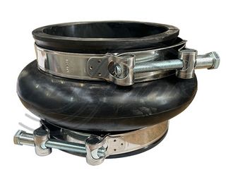 Rubber Anti-Vibration Joint with Stainless Steel Clamps. 150mm.