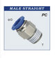 Straight Adaptor Male 4mm x 1/4 Metal 020002