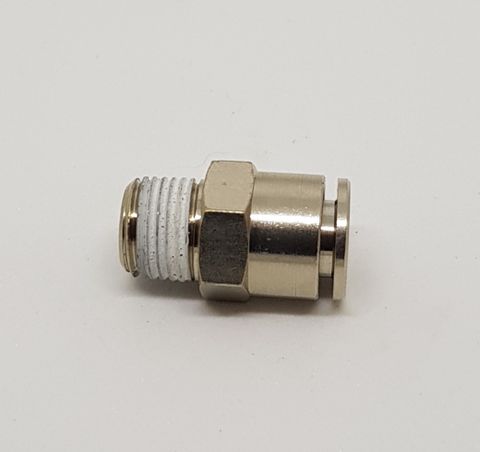Straight Adaptor Male 6mm x 1/8 Metal - 020005