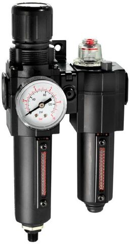 FRL 1/4'' 2 STAGE CHICAGO PNEUMATIC C/W GAUGE 0-10 BAR