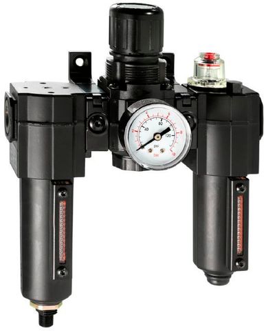 FRL 1/4'' 3 STAGE CHICAGO PNEUMATIC C/W GAUGE 0-10 BAR