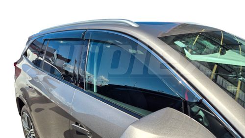 WEATHERSHIELD - SLIM - DARK TINT - 4 PIECE SET - CHROME EDGE