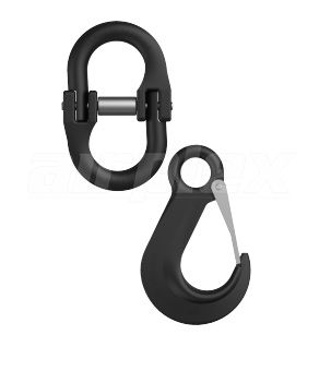 TRAILER SAFETY CHAIN HOOK SET - 3.5T - BLACK