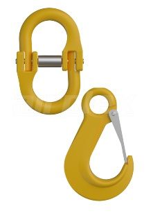 TRAILER SAFETY CHAIN HOOK SET - 3.5T - YELLOW