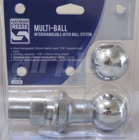 MULTI-BALL - Interchangeable Hitch Ball System - 7/8" Shank