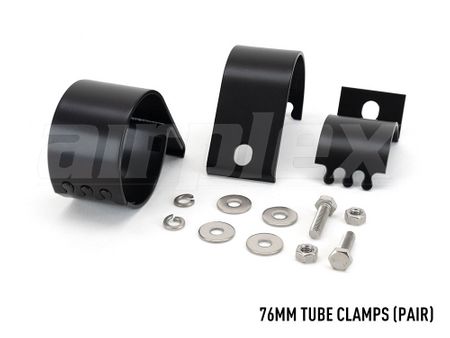 LAZER LIGHTS 76mm Tube Clamp - Black (Pair)