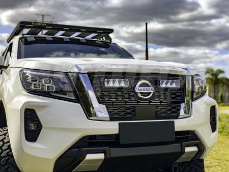 LAZER LIGHTS Nissan Navara (2021+) - Grille Mount Kit (Includes: 2x Triple-R 750 Std (Gen2), 1x Gril