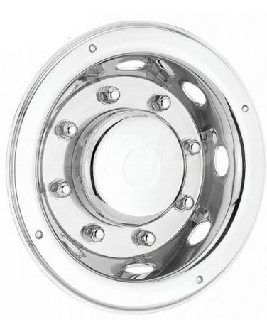 WHEEL TRIM - 19.5" SS Wheel Trim - Rear - Shallow Dish WITH non-removable Hub Cover (each)