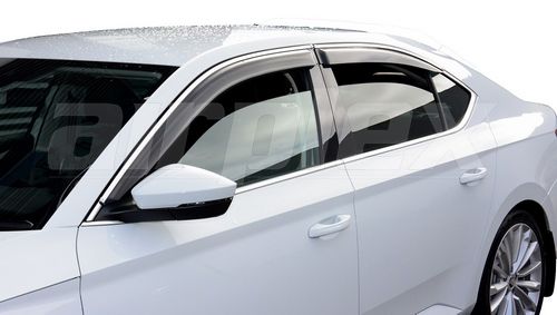 WEATHERSHIELD - SLIM - DARK TINT - 4 PIECE SET - CHROME EDGE