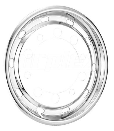 WHEEL TRIM - 22.5" s/s wheel liner for steel 10-stud (22.5" x 11.75) 40mm inset (each)