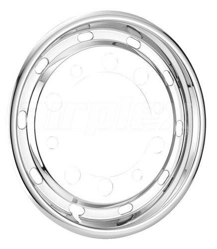 WHEEL TRIM - 22.5" s/s wheel liner for steel 10-stud (22.5" x 11.75) 40mm inset (each)