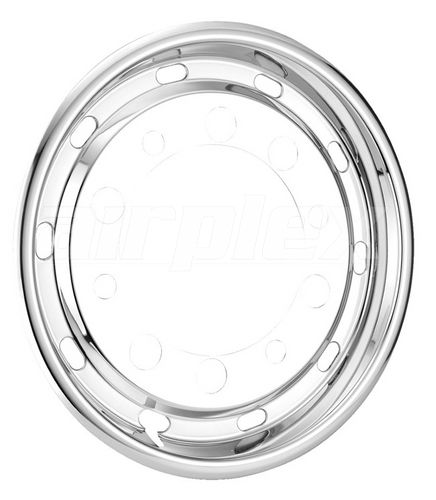 WHEEL TRIM - 22.5" s/s wheel liner for steel 10-stud (22.5" x 11.75) 40mm inset (each)