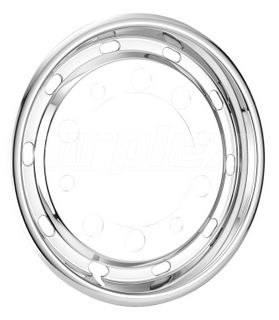 WHEEL TRIM - 22.5" s/s wheel liner for steel 10-stud (22.5" x 11.75) 40mm inset (each)