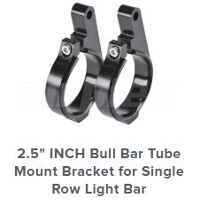 LIGHT BAR BRACKET - 2.5" - single row