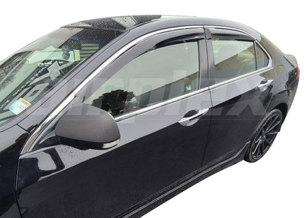WEATHERSHIELD - SLIM - DARK TINT - 4 PIECE SET - CHROME EDGE