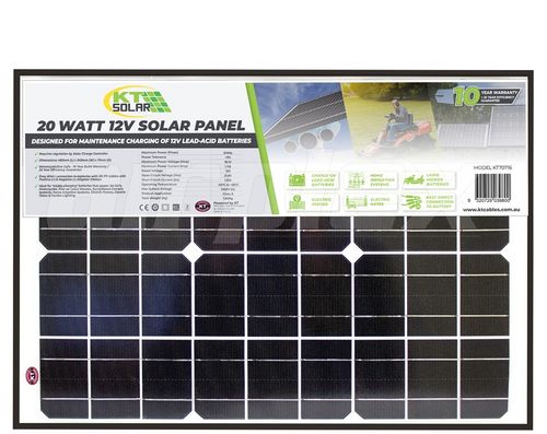 SOLAR PANEL - 20 Watt, 12V Single Cell Mono-crystalline Solar Panel