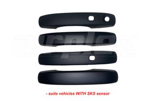 DOOR HANDLE COVER SET - BLACK - WITH BUTTON HOLE