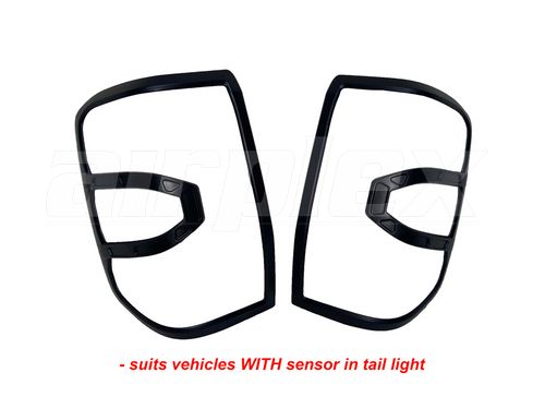 TAIL LIGHT TRIM SET- BLACK - suits vehicles WITH sensor in tail lamp