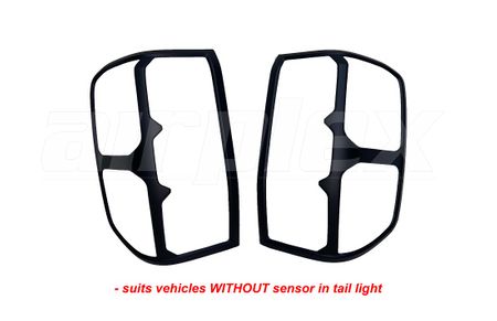TAIL LIGHT TRIM SET - BLACK - suits vehicles WITHOUT sensor in tail light