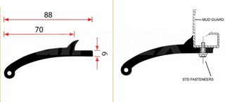 FLEXIBLE FLARE - BOTTOM MOUNT 70mm - 6m