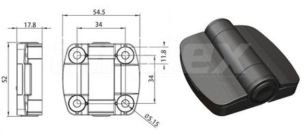 Black Hinge SG with spring set position (2 spring)