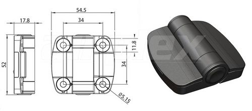 Black Hinge SG with spring set position (2 spring) - CONTACT US before purchasing this item