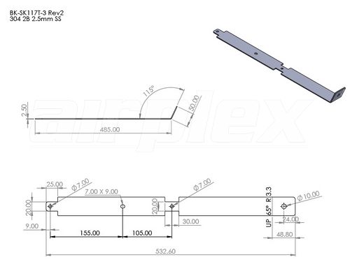 BRACKET TO SUIT SK117T No 3 (550MMM)