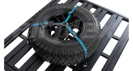 Spare wheel strap with eye bolts