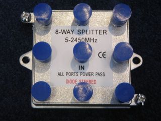8 WAY F SPLITTER 5-2450MHZ all power pass