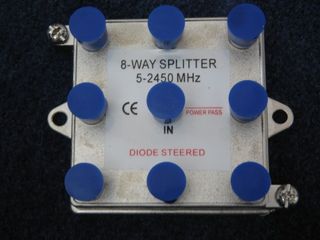 8 WAY F SPLITTER 5-2450MHZ Single power pass