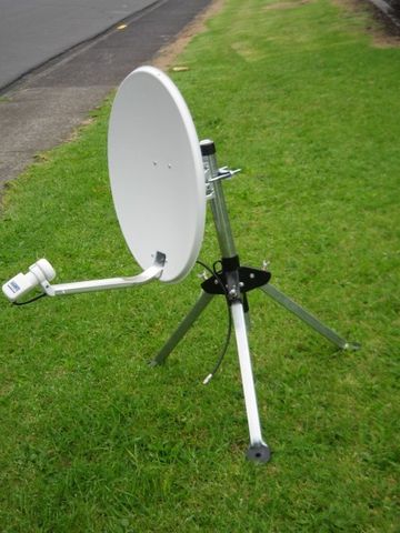 SATELLITE MOUNT, DISH AND CABLE