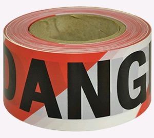 RED&WHITE DANGER TAPE 75MM X 100M