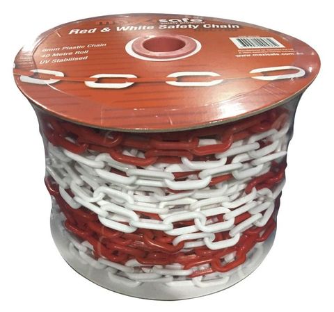 MAXISAFE RED & WHITE SAFETY CHAIN 6MM