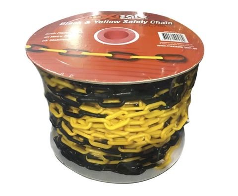 MAXISAFE BLACK & YELLOW SAFETY CHAIN 6MM