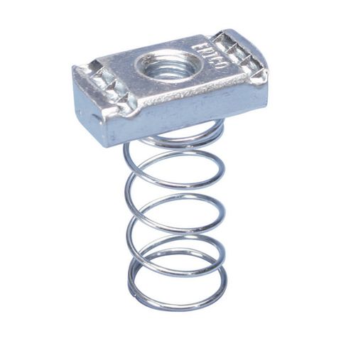 STRUT NUT LONG SPRING ZINC M6