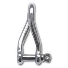 SS316 D SHACKLE TWISTED M6 X 24