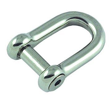 SS316 D SHACKLE INT HEX PIN M6 X 24