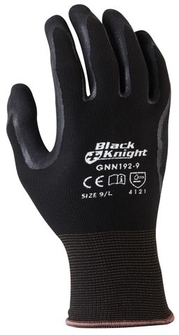 BLACK KNIGHT NITRILE COATED GLOVE XLARGE