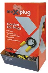 MAXI CORDED EARPLUGS - BOX 100 PAIR