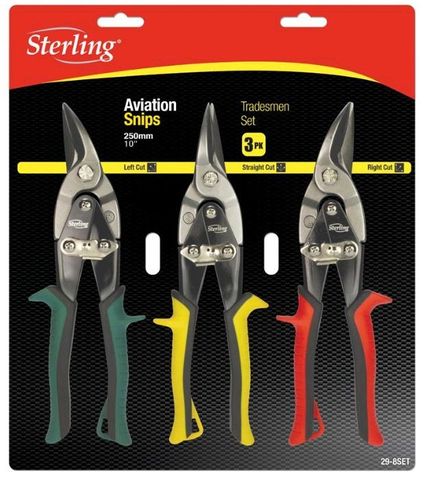 TIN SNIP SET GREEN RED & YELLOW