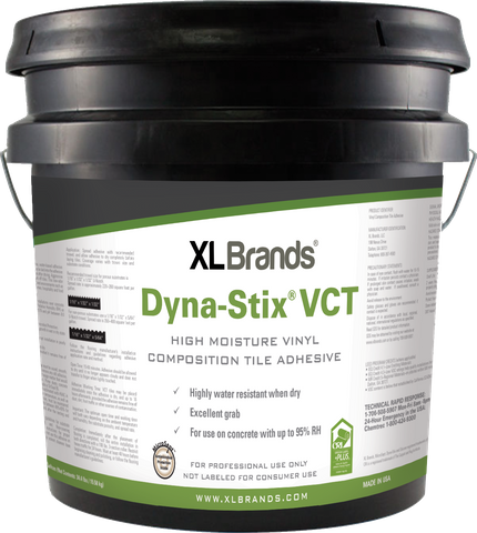 DYNA-STIX VCT PLUS ADHESIVE - HIGH MOISTURE/HIGH PH RESISTANT 4 GALLON PAIL