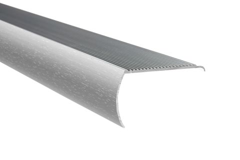 1-1/2" NOSING COMM. TREAD DRILLED CENTER HAMMERED SILVER (12 PER TUBE)