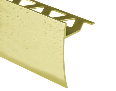 3/8" (10MM) TILE NOSING HAMMERED BRIGHT BRASS