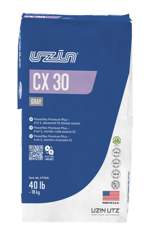 UZIN CX 30 POWERFLEX PROJECT PLUS ADVANCED S1 THINSET MORTAR GRAY
