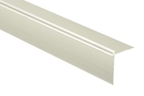 5/64"-1/8" (2MM - 3MM) LVT OUTSIDE CORNER SQUARE STAIR NOSE SATIN CLEAR ANODIZED
