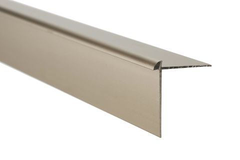 5/64"-1/8" (2MM - 3MM) LVT OUTSIDE CORNER SQUARE STAIR NOSE SATIN TITANIUM