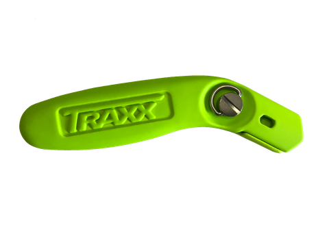 TRAXX SAFETY GREEN NON-SLIP SLOTTED BLADE CARPET KNIFE
