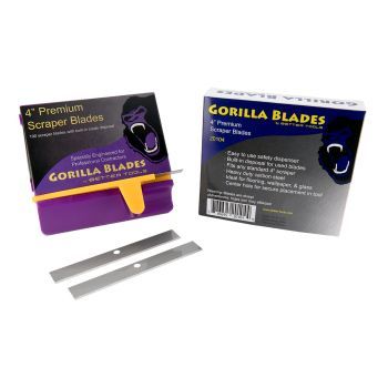 HEAVY-DUTY 4" SCRAPER BLADE 100 PACK SAFETY DISPENSER 0.020" THICK